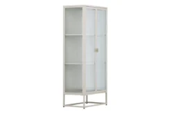 Kommode/Vitrine Lenora – Beige, Modern-Classy mit Retro-Akzent