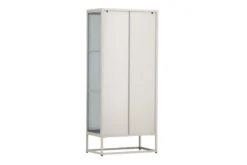 Kommode/Vitrine Lenora – Beige, Modern-Classy mit Retro-Akzent