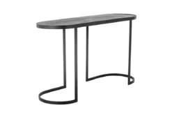 Konsolentisch Elvo – Schwarzes Metall-Design mit ovaler Tischplatte