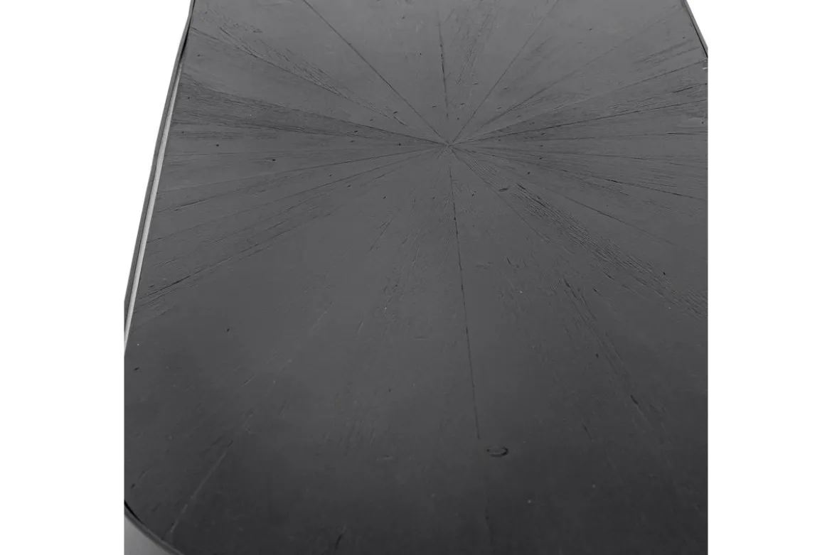 Konsolentisch Elvo – Schwarzes Metall-Design mit ovaler Tischplatte