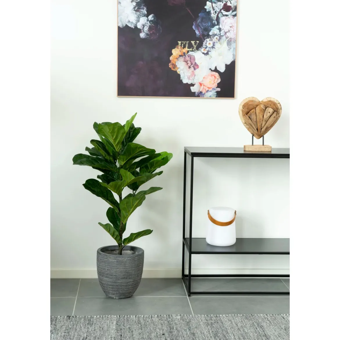 Kunstpflanze Fiddle Leaf Tree – 100 cm eleganter Hingucker mit großen Blättern