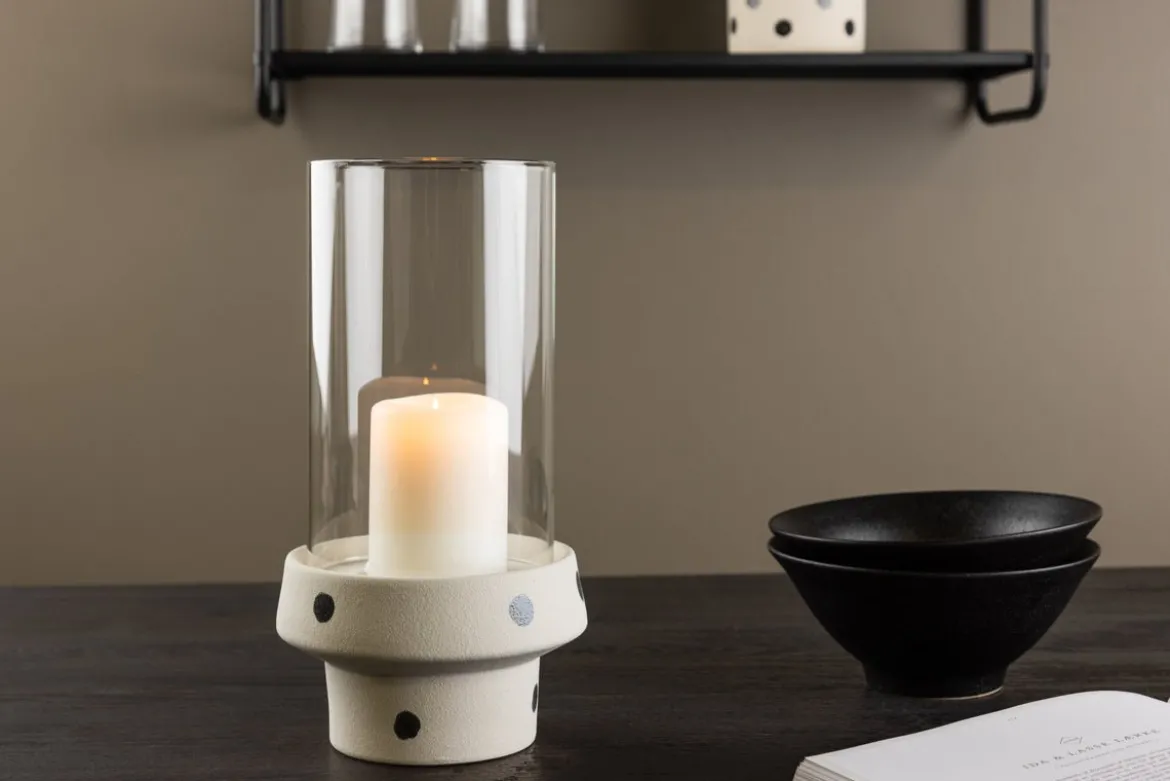 Laterne Flame - Laterne aus Glas und Steinzeug in verschiedenen Farben