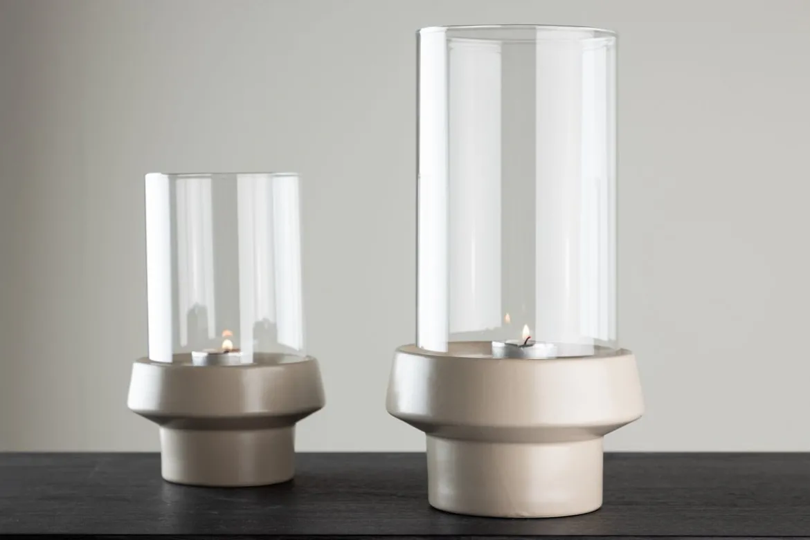 Laterne Flame - Laterne aus Glas und Steinzeug in verschiedenen Farben