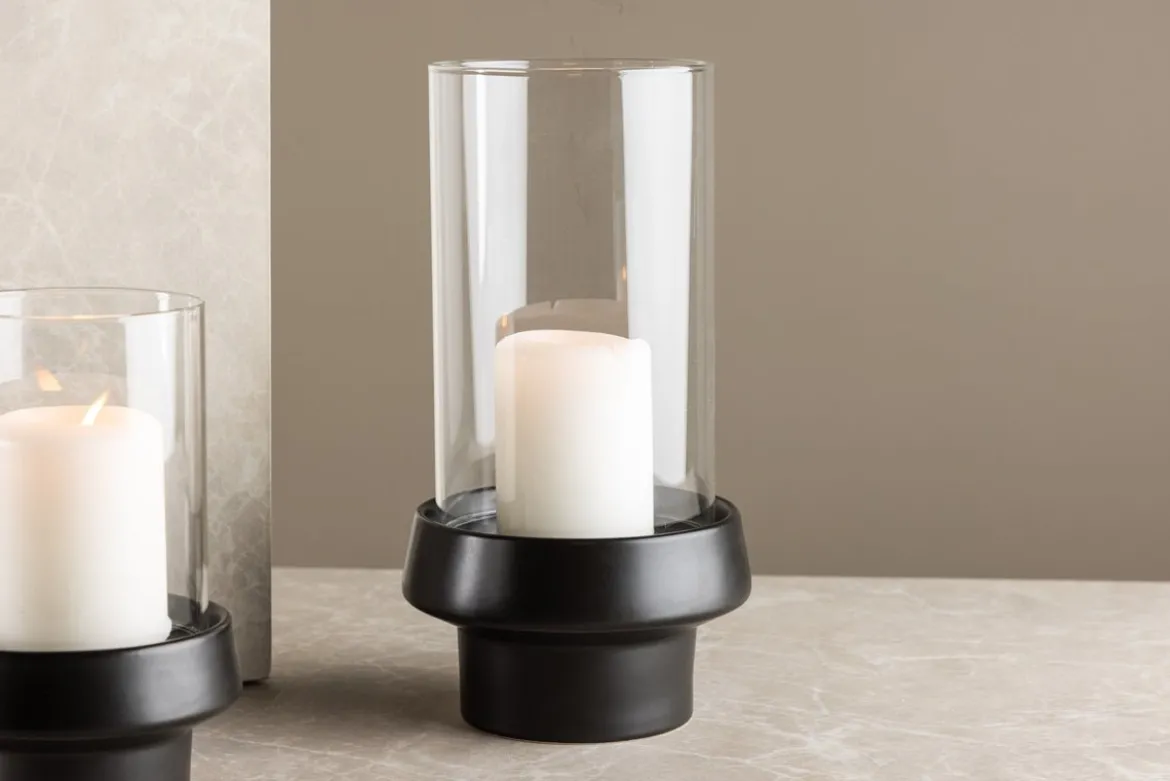 Laterne Flame - Laterne aus Glas und Steinzeug in verschiedenen Farben