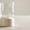 Laterne Grazie - Laterne aus Glas und beigem Steinzeug