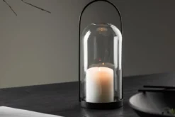 Laterne Martin - Laterne aus Glas und schwarzem Eisen in zwei verschiedenen Größen