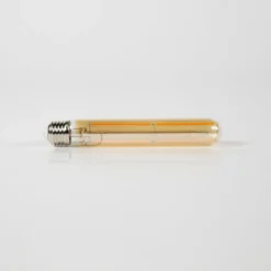 LED-Glühlampe Tavio – T32-E27 in Röhrenform mit amberfarbenem Glas