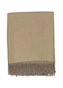 Leichte Alpaka Tagesdecke Elora - Reine Alpakawolle in Sand - 175x135 cm