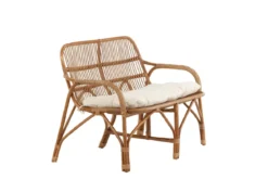 Loungesessel Sevilla – aus Rattan inklusive creme-weißem Kissen