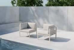 Loungesessel Tim – wetterfest aus Aluminium & Olefin in Beige
