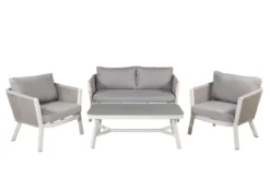 Loungeset Dreamy - aus weißem Aluminium inkl Kissen