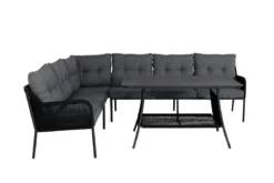 Lounge Set Madrid – in Schwarz aus Polyester-Seil und Metall