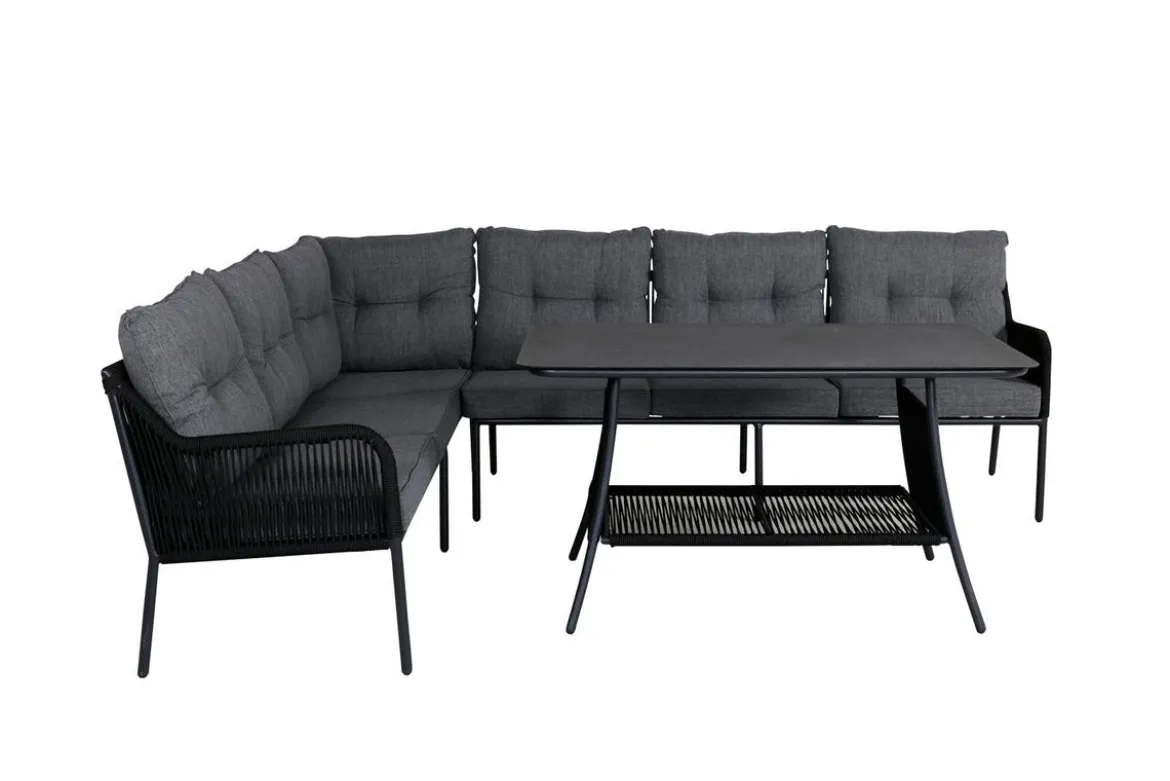Lounge Set Madrid – in Schwarz aus Polyester-Seil und Metall