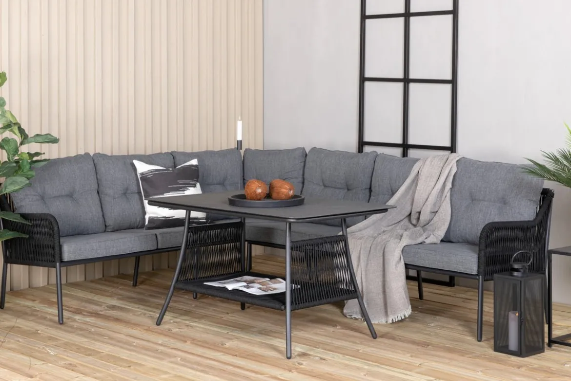 Lounge Set Madrid – in Schwarz aus Polyester-Seil und Metall