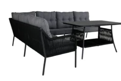 Lounge Set Madrid – in Schwarz aus Polyester-Seil und Metall
