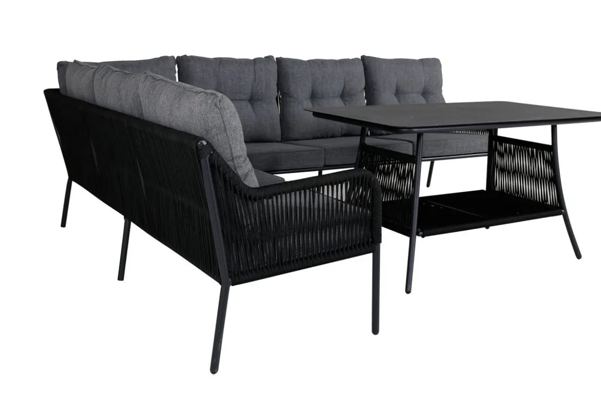 Lounge Set Madrid – in Schwarz aus Polyester-Seil und Metall
