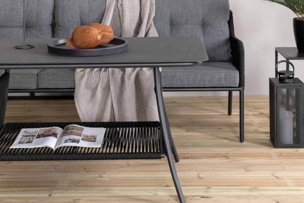 Lounge Set Madrid – in Schwarz aus Polyester-Seil und Metall