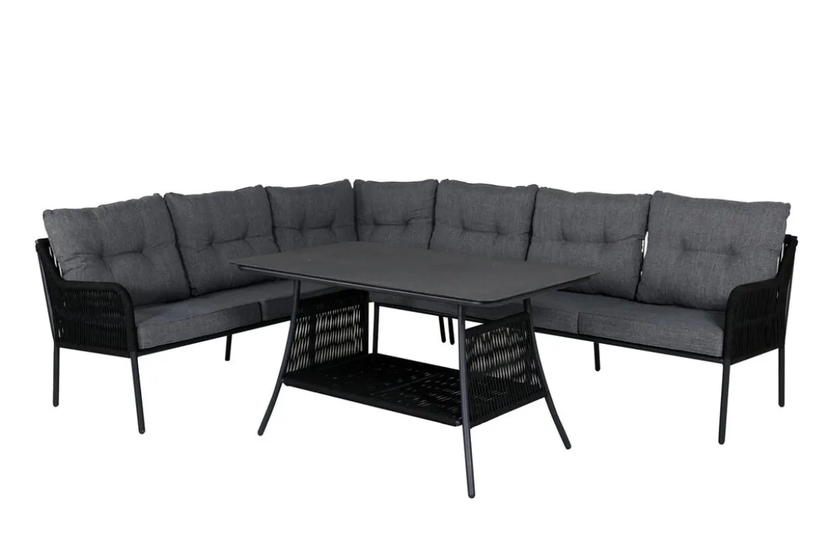 Lounge Set Madrid – in Schwarz aus Polyester-Seil und Metall