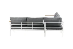 Lounge Set Puerto – aus Metall mit Teakholz-Details, inkl. Kissen