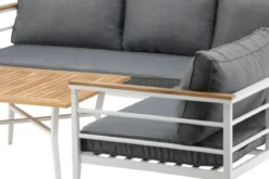 Lounge Set Puerto – aus Metall mit Teakholz-Details, inkl. Kissen