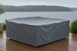 Möbelabdeckung Mistral - 265x90x120 cm aus grauem Polyester