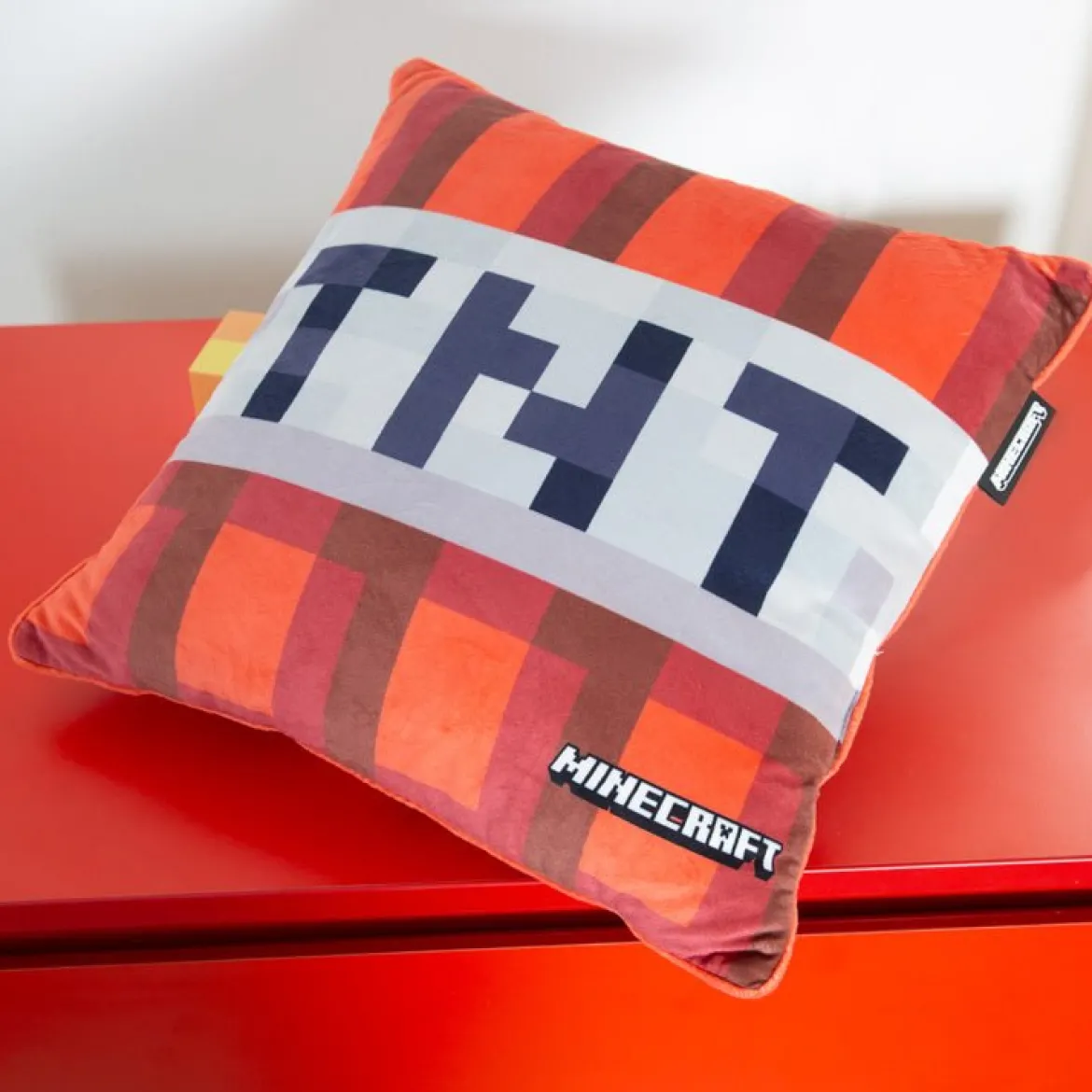 Minecraft Dekokissen „TNT Plush“ – mit Füllung & Samtoptik