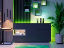 Minecraft Kommode „PixelVault“ – mit LED, 5 Schubladen & Konsole-Fach