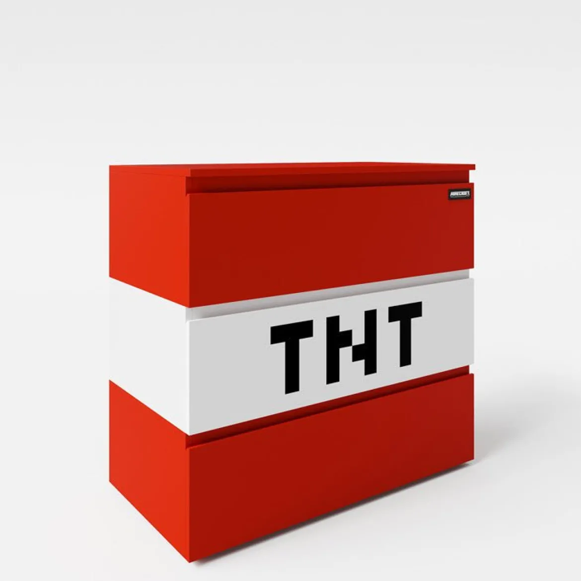 Minecraft Kommode „TNT Box“ – mit LED-Beleuchtung & 3 Schubladen