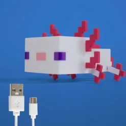 Minecraft LED-Tischlampe „Axolotl“ – mit Akku & USB-C