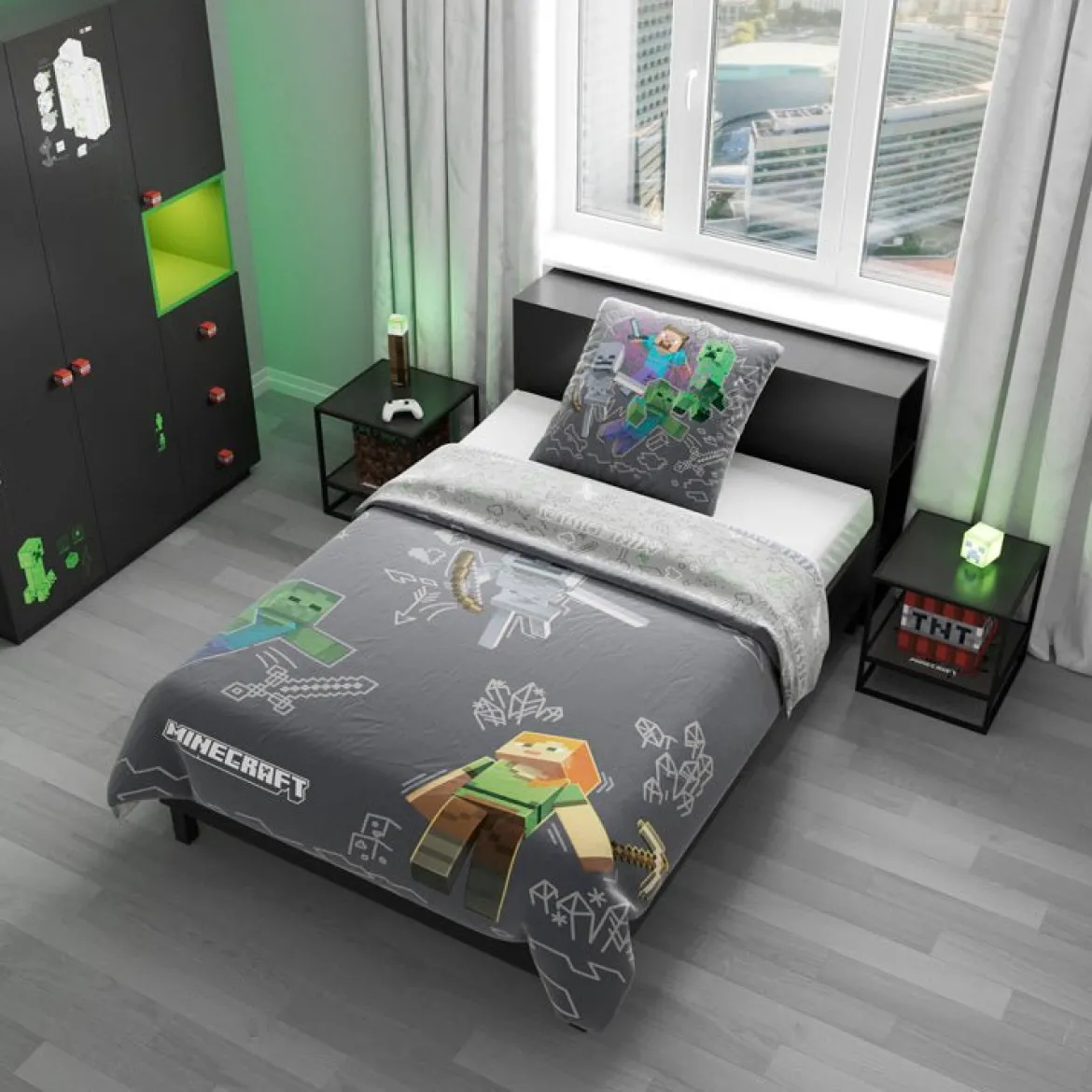 Minecraft Wendebettwäsche „BlockCraft Dream“ – beidseitig & mit Reißverschluss