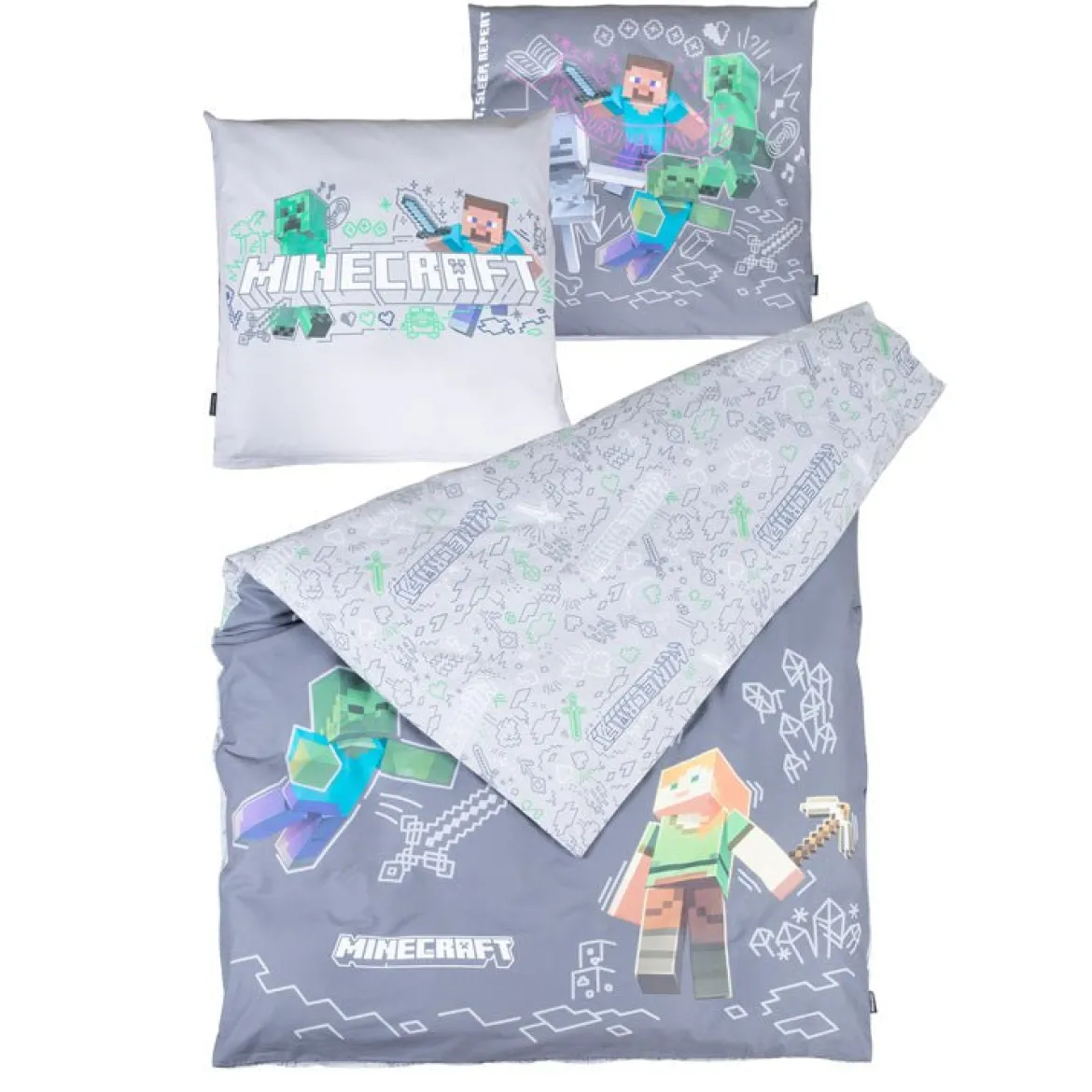 Minecraft Wendebettwäsche „BlockCraft Dream“ – beidseitig & mit Reißverschluss