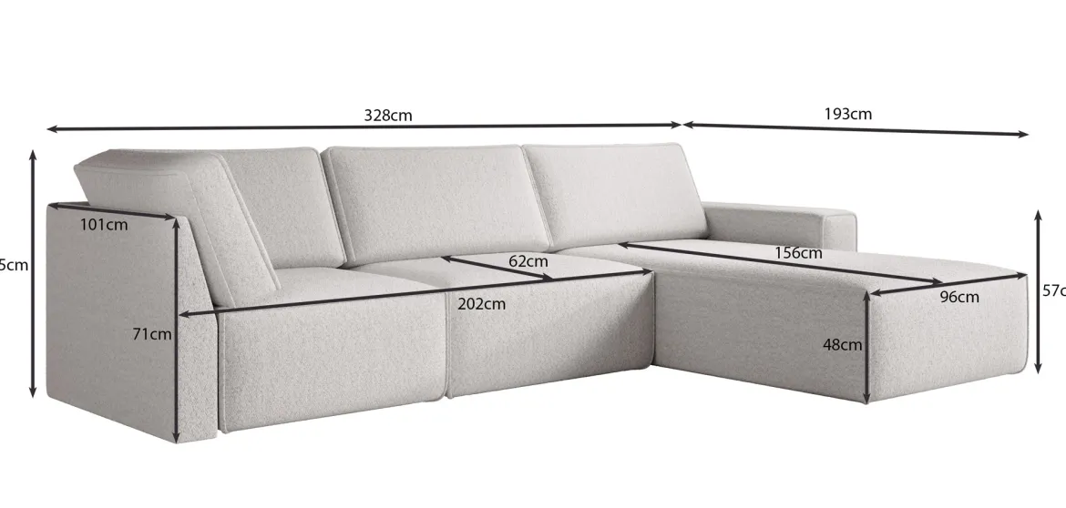 Modulares Ecksofa Yuma aus Bouclé
