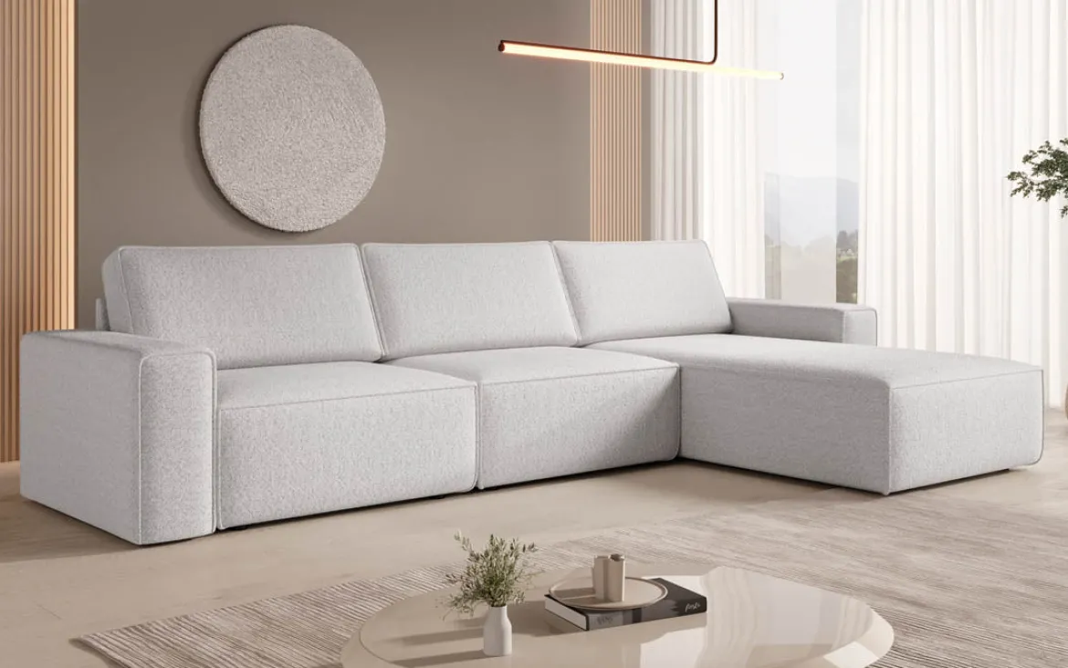Modulares Ecksofa Yuma aus Bouclé