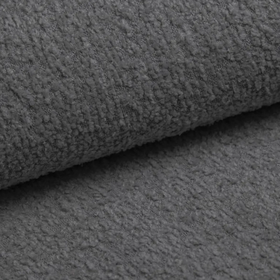Modulares Ecksofa Yuma mit Beistellhocker aus Bouclé
