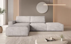 Modulares Ecksofa Yuma mit Beistellhocker aus Cord