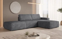Modulares Ecksofa Yuma mit Beistellhocker aus Cord