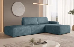 Modulares Ecksofa Yuma mit Beistellhocker aus Cord