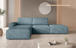 Modulares Ecksofa Yuma mit Beistellhocker aus Cord