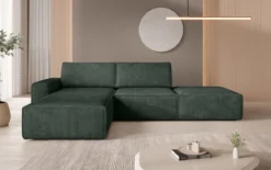 Modulares Ecksofa Yuma mit Beistellhocker aus Cord