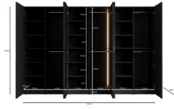 Moduro Arven – Dreimoduliger Design-Kleiderschrank mit Holz- und Glasfront
