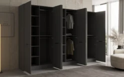 Moduro Faro – Dreimoduliger Design-Kleiderschrank mit strukturierter MDF-Front