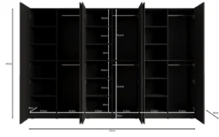 Moduro Faro – Dreimoduliger Design-Kleiderschrank mit strukturierter MDF-Front