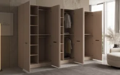 Moduro Faro – Dreimoduliger Design-Kleiderschrank mit strukturierter MDF-Front