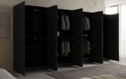 Moduro Faro XL – Viermoduliger Design-Kleiderschrank mit strukturierter MDF-Front