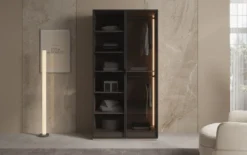 Moduro Luno – Design-Kleiderschrank mit Glasfront und LED-Innenbeleuchtung