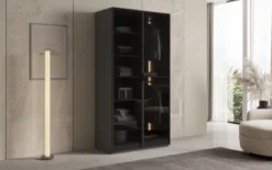 Moduro Luno – Design-Kleiderschrank mit Glasfront und LED-Innenbeleuchtung