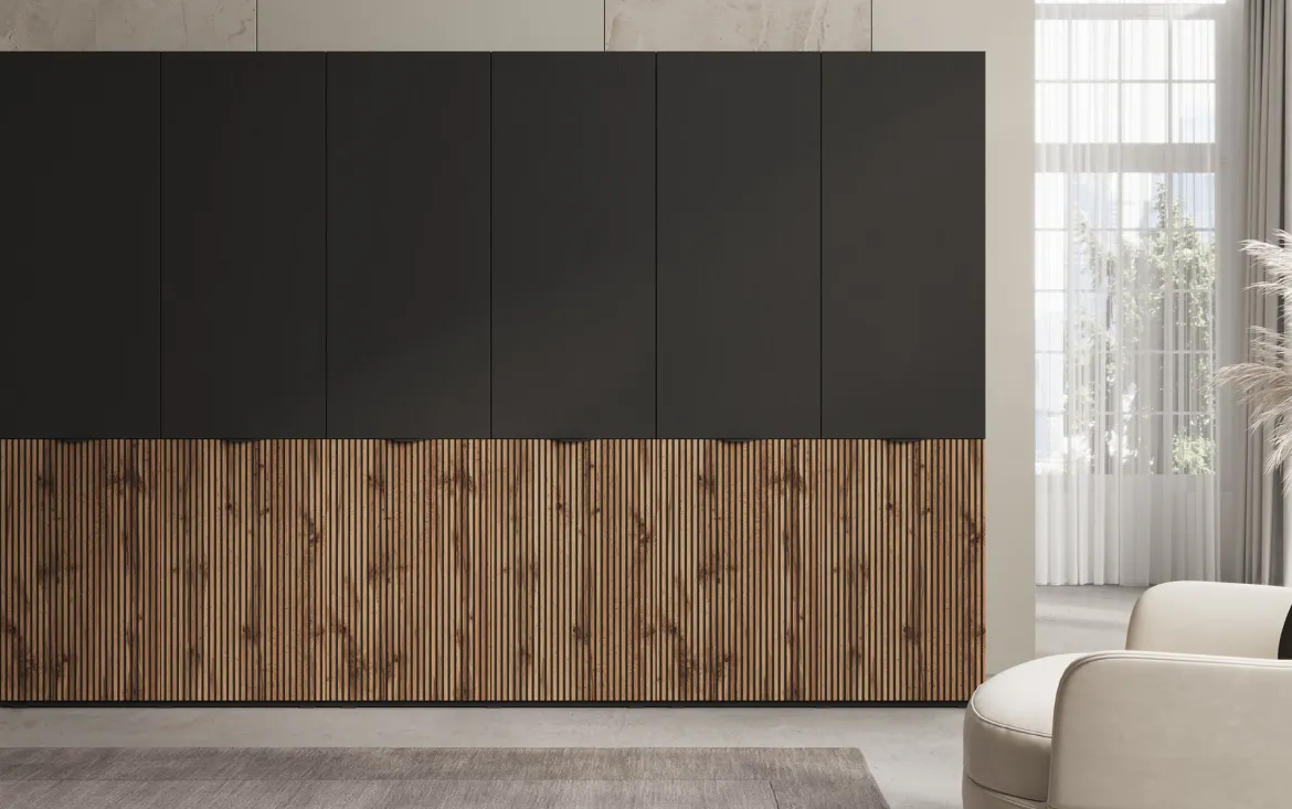 Moduro Naro Trio – Dreimoduliger Design-Kleiderschrank in Eiche Wotan