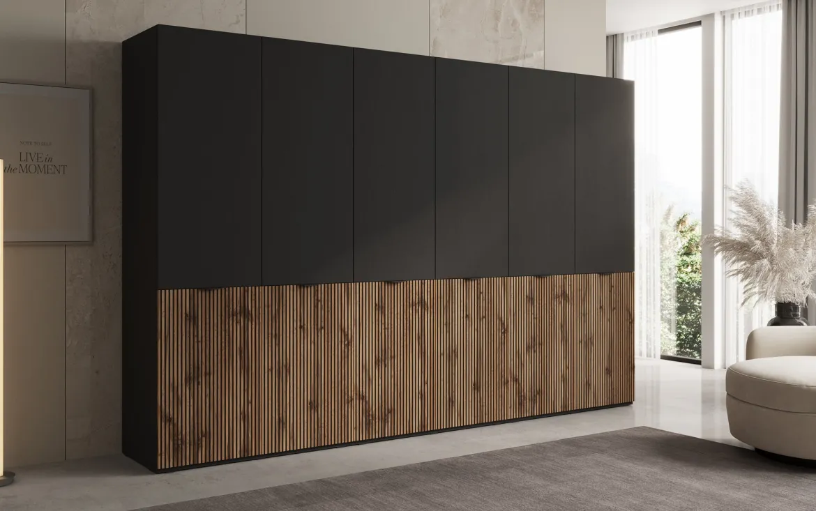 Moduro Naro Trio – Dreimoduliger Design-Kleiderschrank in Eiche Wotan