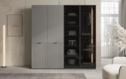 Moduro Nero – Modularer Kleiderschrank mit Glas- und Strukturfront