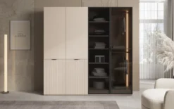 Moduro Nero – Modularer Kleiderschrank mit Glas- und Strukturfront
